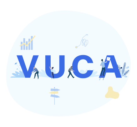 VUCA「Volatility（変動性）」「Uncertainty（不確実性）」「Complexity（複雑性）」「Ambiguity（曖昧性）」による環境の変化